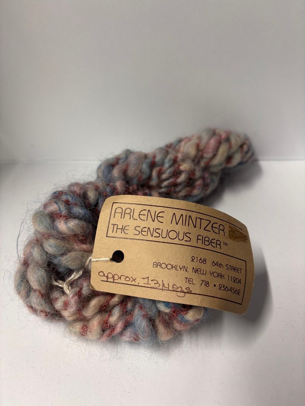 Handspun Yarn Skein Arlene Mintzer Sensuous Fiber Brooklyn Hand Dyed Wool Mohair